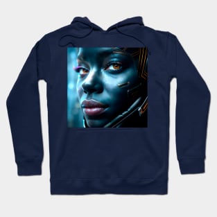 Cyberpunk Hotties (1) - Beautiful Sci fi Women Hoodie